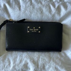 Kate Spade Black Leather Zip Wriset